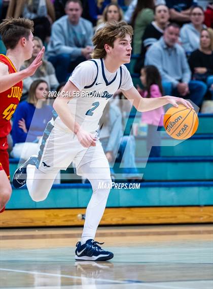 Thumbnail 1 in Judge Memorial Catholic vs Juan Diego Catholic (Juan Diego's Eagle Holiday Shootout) photogallery.