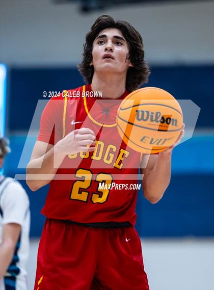 Thumbnail 2 in Judge Memorial Catholic vs Juan Diego Catholic (Juan Diego's Eagle Holiday Shootout) photogallery.