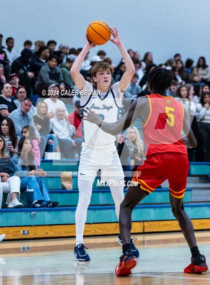 Thumbnail 1 in Judge Memorial Catholic vs Juan Diego Catholic (Juan Diego's Eagle Holiday Shootout) photogallery.