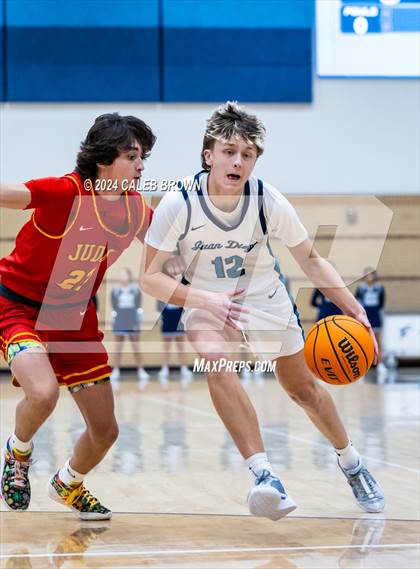 Thumbnail 3 in Judge Memorial Catholic vs Juan Diego Catholic (Juan Diego's Eagle Holiday Shootout) photogallery.