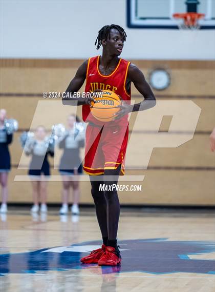 Thumbnail 1 in Judge Memorial Catholic vs Juan Diego Catholic (Juan Diego's Eagle Holiday Shootout) photogallery.