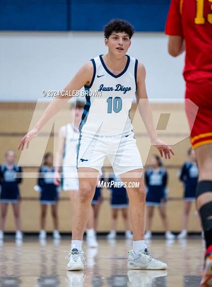Thumbnail 1 in Judge Memorial Catholic vs Juan Diego Catholic (Juan Diego's Eagle Holiday Shootout) photogallery.