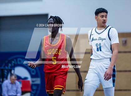 Thumbnail 2 in Judge Memorial Catholic vs Juan Diego Catholic (Juan Diego's Eagle Holiday Shootout) photogallery.
