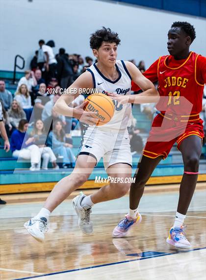 Thumbnail 3 in Judge Memorial Catholic vs Juan Diego Catholic (Juan Diego's Eagle Holiday Shootout) photogallery.
