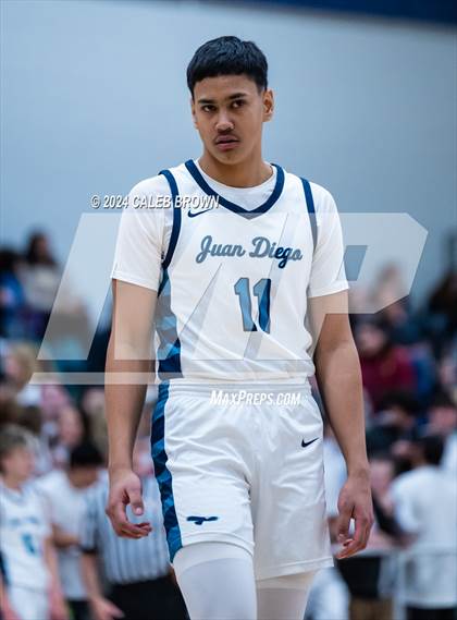 Thumbnail 1 in Judge Memorial Catholic vs Juan Diego Catholic (Juan Diego's Eagle Holiday Shootout) photogallery.