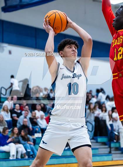 Thumbnail 1 in Judge Memorial Catholic vs Juan Diego Catholic (Juan Diego's Eagle Holiday Shootout) photogallery.