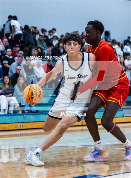 Thumbnail 2 in Judge Memorial Catholic vs Juan Diego Catholic (Juan Diego's Eagle Holiday Shootout) photogallery.