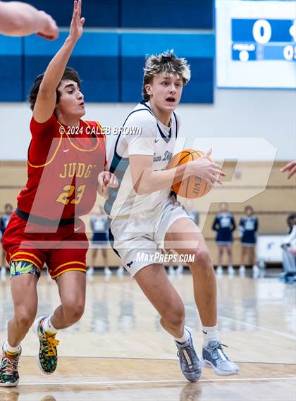 Thumbnail 1 in Judge Memorial Catholic vs Juan Diego Catholic (Juan Diego's Eagle Holiday Shootout) photogallery.