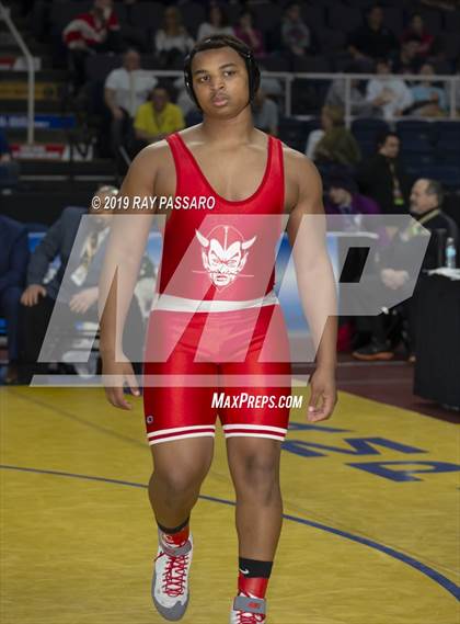 Thumbnail 3 in NYSPHSAA D1 Wrestling Championships (Finals 170 - 285 lbs) photogallery.