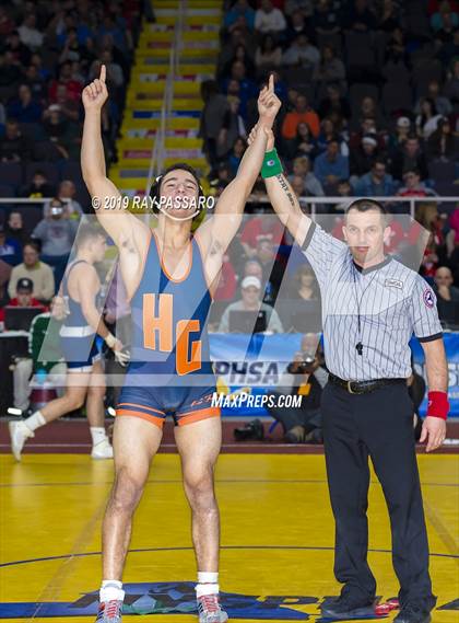 Thumbnail 1 in NYSPHSAA D1 Wrestling Championships (Finals 170 - 285 lbs) photogallery.