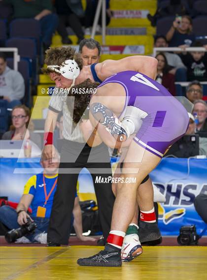 Thumbnail 2 in NYSPHSAA D1 Wrestling Championships (Finals 170 - 285 lbs) photogallery.