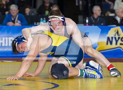 Thumbnail 1 in NYSPHSAA D1 Wrestling Championships (Finals 170 - 285 lbs) photogallery.