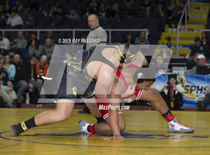Thumbnail 1 in NYSPHSAA D1 Wrestling Championships (Finals 170 - 285 lbs) photogallery.