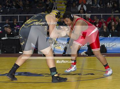 Thumbnail 3 in NYSPHSAA D1 Wrestling Championships (Finals 170 - 285 lbs) photogallery.
