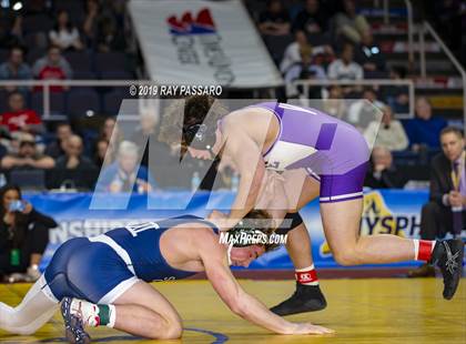Thumbnail 2 in NYSPHSAA D1 Wrestling Championships (Finals 170 - 285 lbs) photogallery.