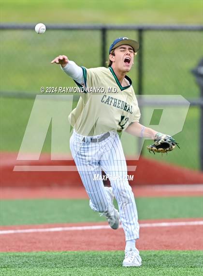 Thumbnail 3 in Cathedral vs. Lawrence Central (IHSAA 4A Section 10 Semifinal)  photogallery.