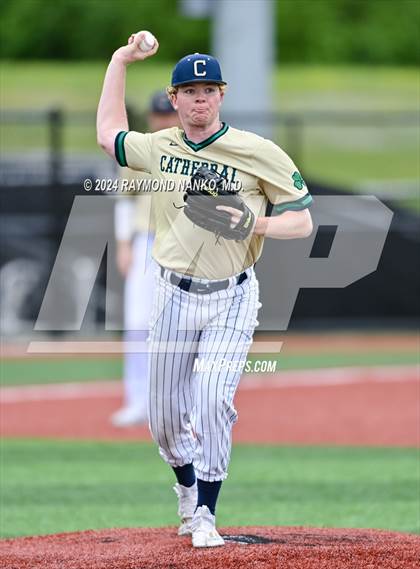 Thumbnail 1 in Cathedral vs. Lawrence Central (IHSAA 4A Section 10 Semifinal)  photogallery.