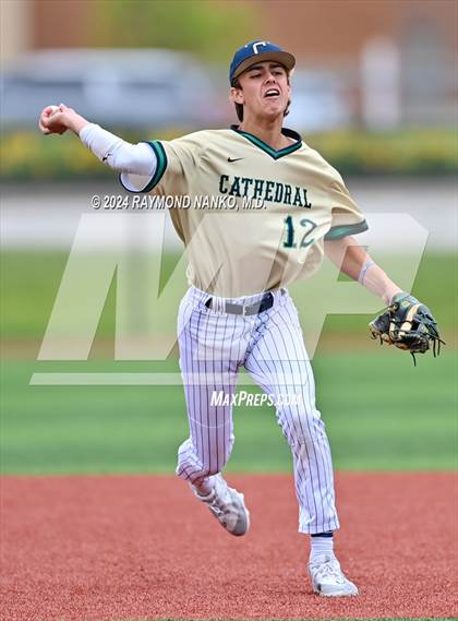 Thumbnail 2 in Cathedral vs. Lawrence Central (IHSAA 4A Section 10 Semifinal)  photogallery.
