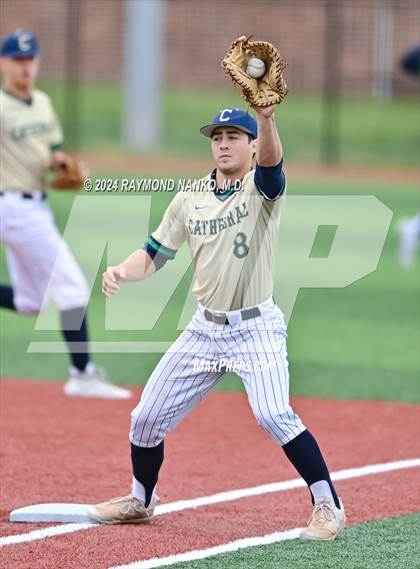 Thumbnail 2 in Cathedral vs. Lawrence Central (IHSAA 4A Section 10 Semifinal)  photogallery.
