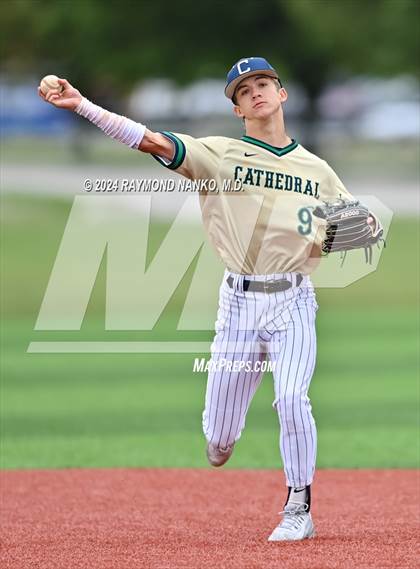 Thumbnail 3 in Cathedral vs. Lawrence Central (IHSAA 4A Section 10 Semifinal)  photogallery.