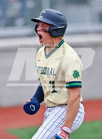 Thumbnail 3 in Cathedral vs. Lawrence Central (IHSAA 4A Section 10 Semifinal)  photogallery.