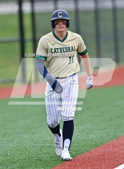 Thumbnail 3 in Cathedral vs. Lawrence Central (IHSAA 4A Section 10 Semifinal)  photogallery.