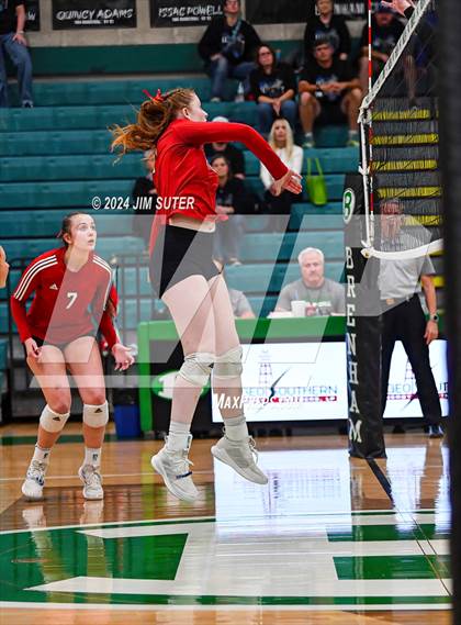 Thumbnail 3 in McMullen County vs Richards (UIL Volleyball 1A Region III Semifinal) photogallery.