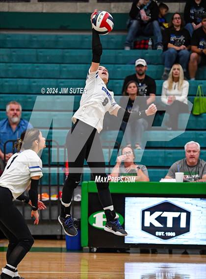 Thumbnail 2 in McMullen County vs Richards (UIL Volleyball 1A Region III Semifinal) photogallery.