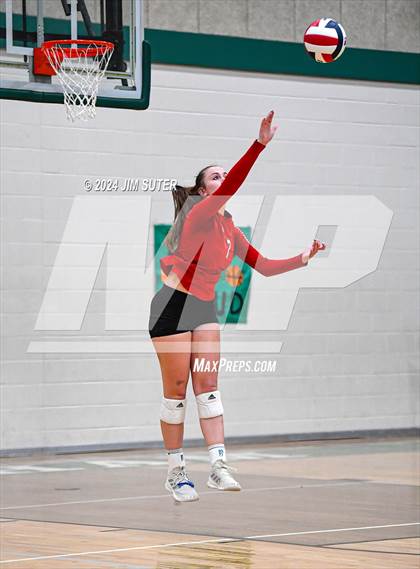 Thumbnail 3 in McMullen County vs Richards (UIL Volleyball 1A Region III Semifinal) photogallery.