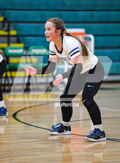 Thumbnail 1 in McMullen County vs Richards (UIL Volleyball 1A Region III Semifinal) photogallery.