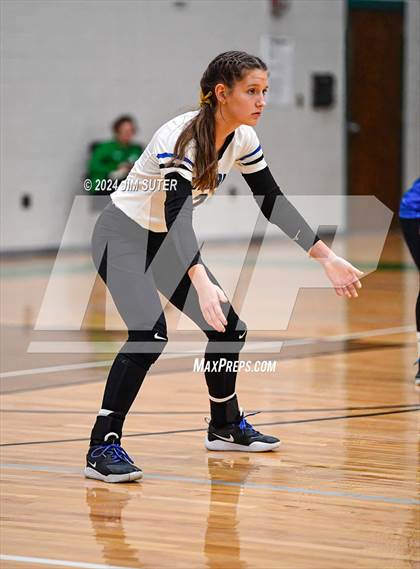 Thumbnail 3 in McMullen County vs Richards (UIL Volleyball 1A Region III Semifinal) photogallery.
