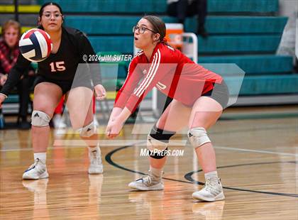 Thumbnail 2 in McMullen County vs Richards (UIL Volleyball 1A Region III Semifinal) photogallery.