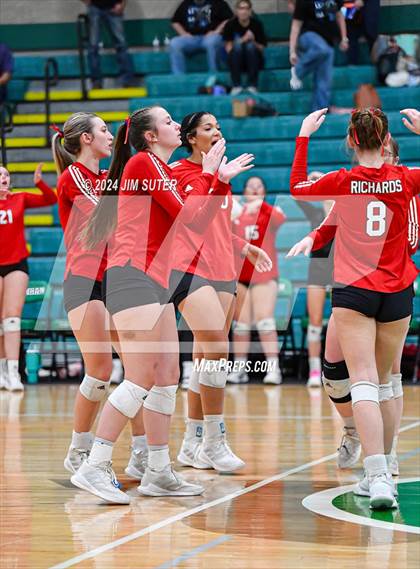 Thumbnail 2 in McMullen County vs Richards (UIL Volleyball 1A Region III Semifinal) photogallery.