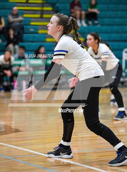 Thumbnail 3 in McMullen County vs Richards (UIL Volleyball 1A Region III Semifinal) photogallery.