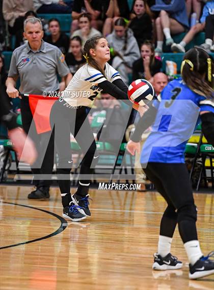 Thumbnail 2 in McMullen County vs Richards (UIL Volleyball 1A Region III Semifinal) photogallery.
