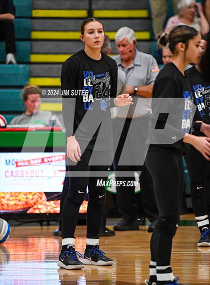 Thumbnail 3 in McMullen County vs Richards (UIL Volleyball 1A Region III Semifinal) photogallery.