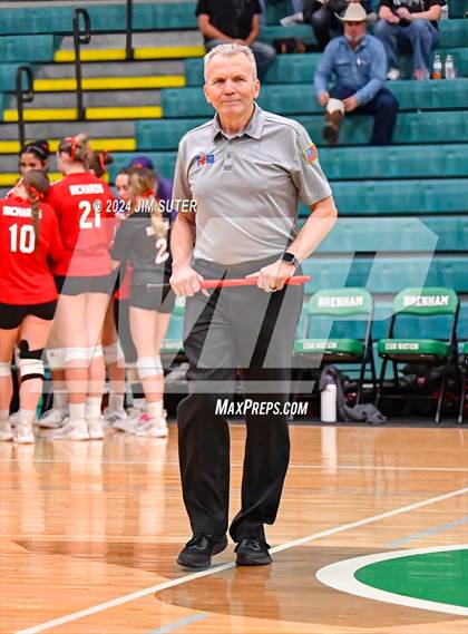 Thumbnail 3 in McMullen County vs Richards (UIL Volleyball 1A Region III Semifinal) photogallery.