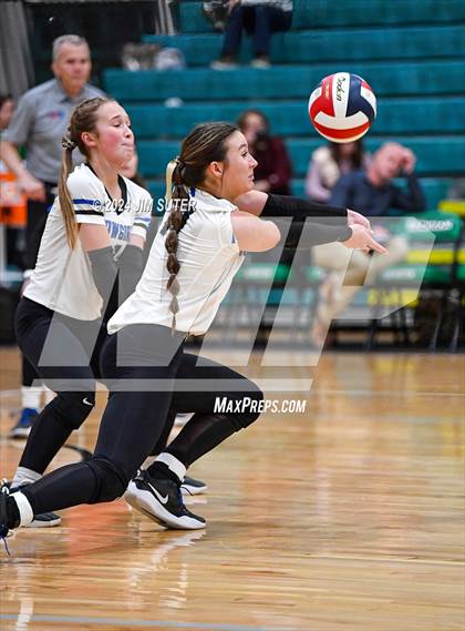 Thumbnail 1 in McMullen County vs Richards (UIL Volleyball 1A Region III Semifinal) photogallery.