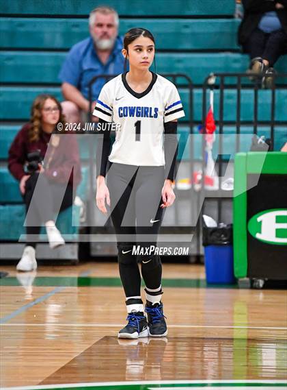 Thumbnail 1 in McMullen County vs Richards (UIL Volleyball 1A Region III Semifinal) photogallery.