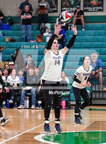 Thumbnail 2 in McMullen County vs Richards (UIL Volleyball 1A Region III Semifinal) photogallery.