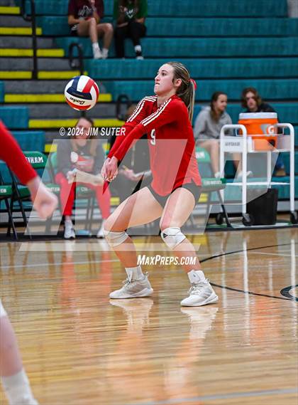 Thumbnail 3 in McMullen County vs Richards (UIL Volleyball 1A Region III Semifinal) photogallery.