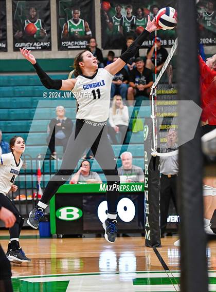 Thumbnail 3 in McMullen County vs Richards (UIL Volleyball 1A Region III Semifinal) photogallery.