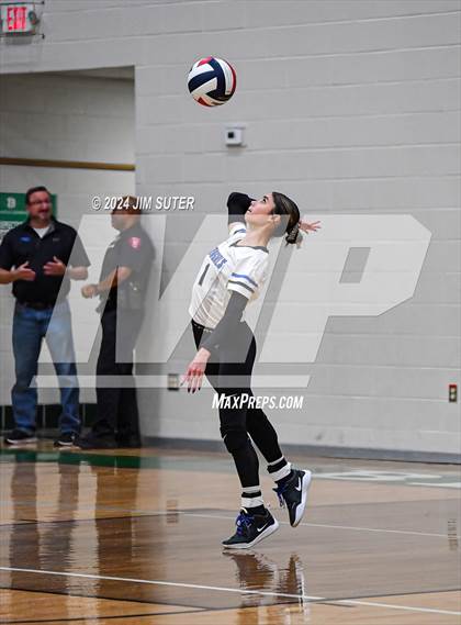 Thumbnail 3 in McMullen County vs Richards (UIL Volleyball 1A Region III Semifinal) photogallery.