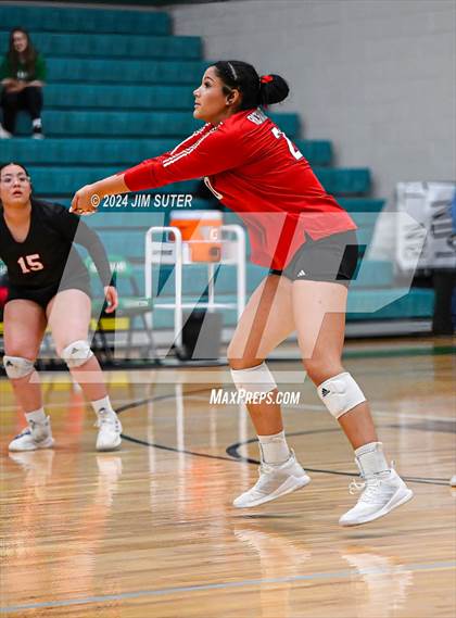 Thumbnail 2 in McMullen County vs Richards (UIL Volleyball 1A Region III Semifinal) photogallery.