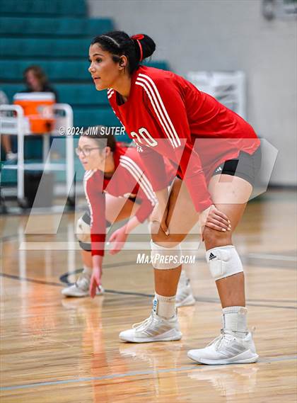 Thumbnail 1 in McMullen County vs Richards (UIL Volleyball 1A Region III Semifinal) photogallery.