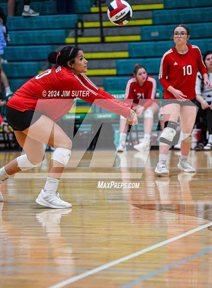 Thumbnail 3 in McMullen County vs Richards (UIL Volleyball 1A Region III Semifinal) photogallery.
