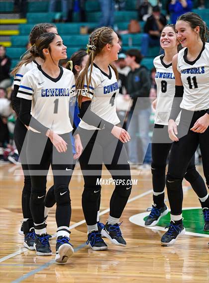 Thumbnail 3 in McMullen County vs Richards (UIL Volleyball 1A Region III Semifinal) photogallery.