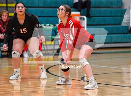 Thumbnail 1 in McMullen County vs Richards (UIL Volleyball 1A Region III Semifinal) photogallery.