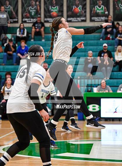 Thumbnail 3 in McMullen County vs Richards (UIL Volleyball 1A Region III Semifinal) photogallery.