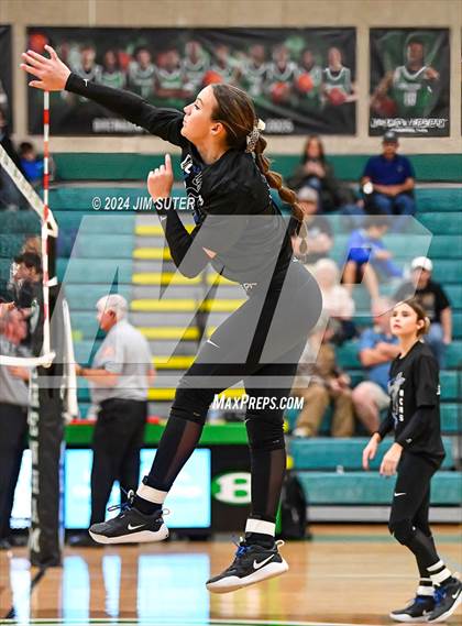 Thumbnail 3 in McMullen County vs Richards (UIL Volleyball 1A Region III Semifinal) photogallery.